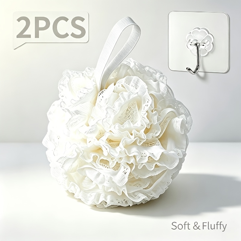 2-Pack Lace Trim Shower Loofah Bath Sponge Set
